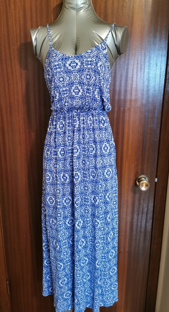 Lush Blue & White Maxi Dress Size Xs